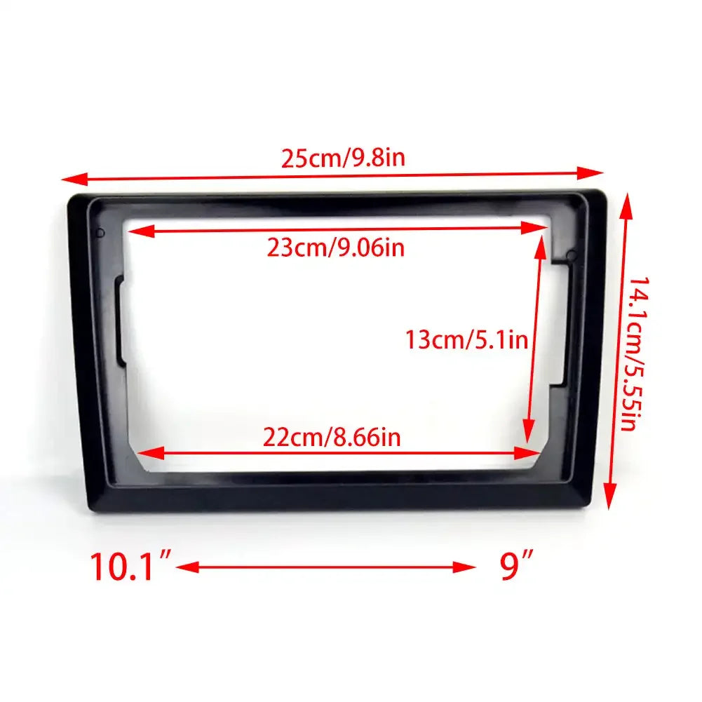 Universal 2-DIN Car Stereo Fascia Frame — Adapts 9"/10" Dashboard to 7" Head Unit