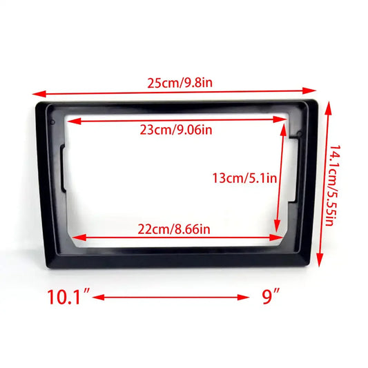 Universal 2-DIN Car Stereo Fascia Frame — Adapts 9"/10" Dashboard to 7" Head Unit