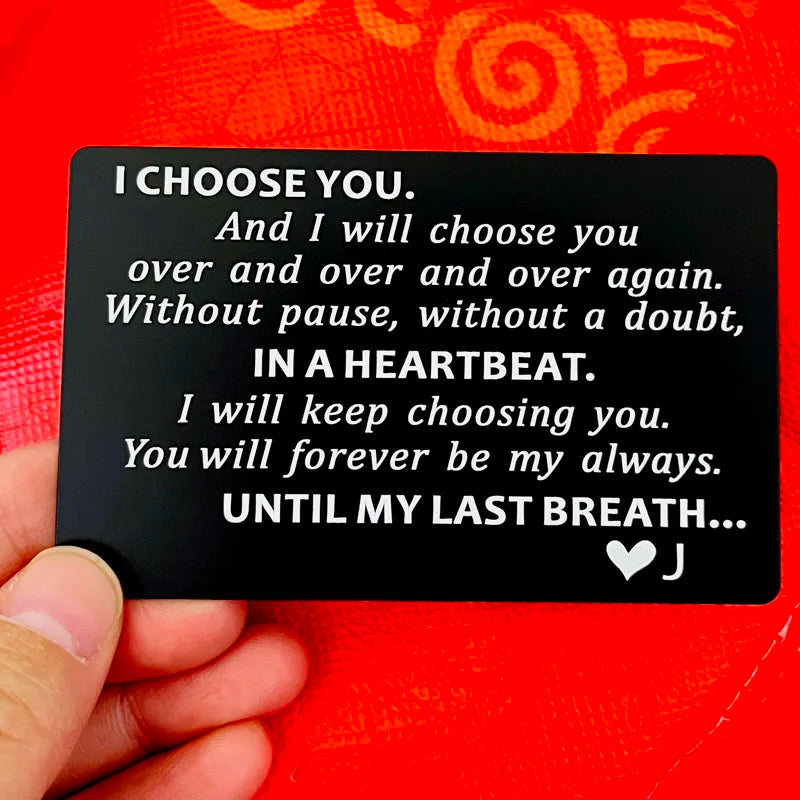 Christmas Gifts for Men Valentines Day Card Valentine Gifts for Husband  I Choose You Groom's Gifts Romantic Gifts for Him