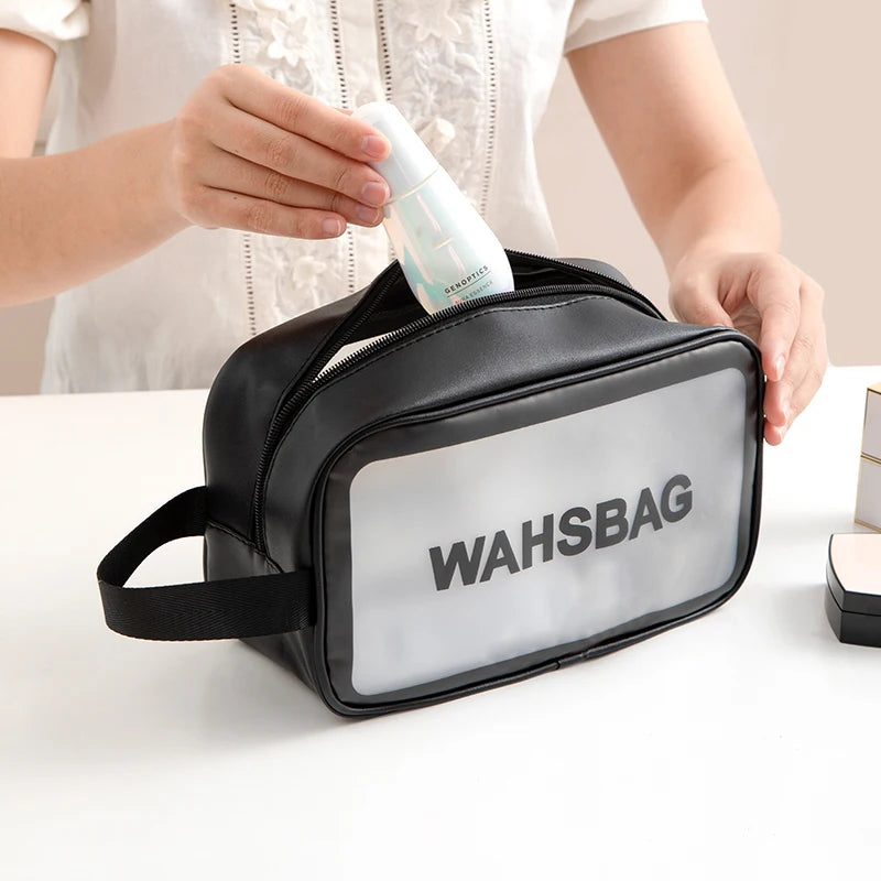 Large Capacity Makeup Bag Transparent PVC Waterproof Travel Toiletry Bag Cosmetics Organizer Storage Tote Clear 3Pcs Wash Bags