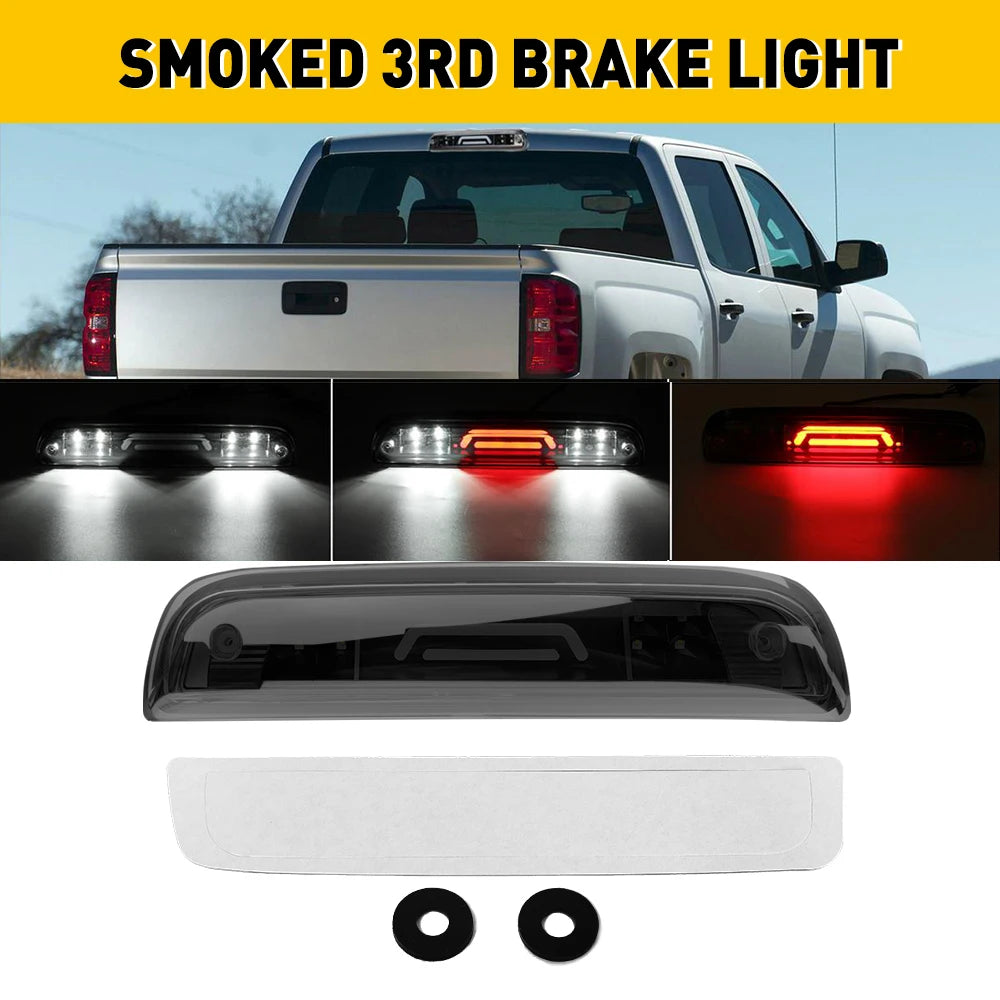 1Pc LED Black 3rd Third Brake Light Red White Fit For Chevrolet Silverado 1500 2500 HD 3500 2014-2018 For GMC Sierra 1500 2500 HD