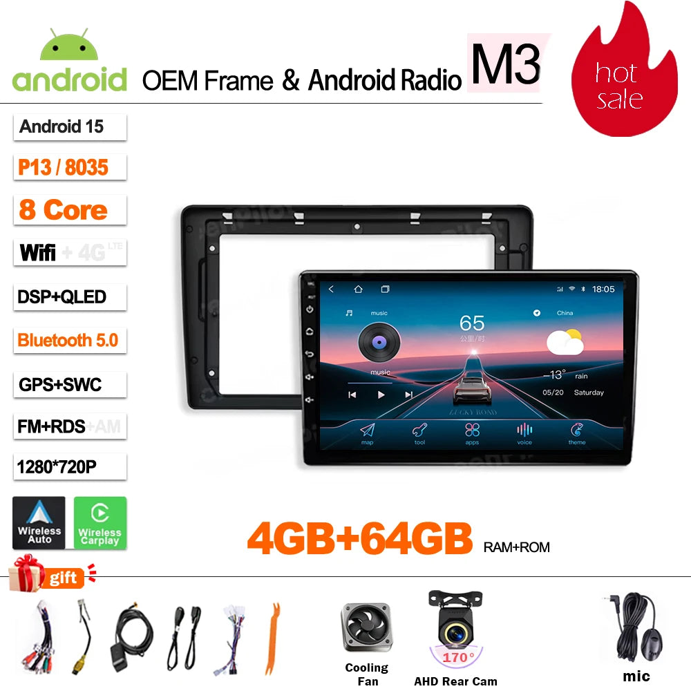 Android 16 for Car Radio Citroen Berlingo B9 Peugeot Partner 2008-2019 Multimedia Video Player 2 din Carplay Touch Screen 8 Core