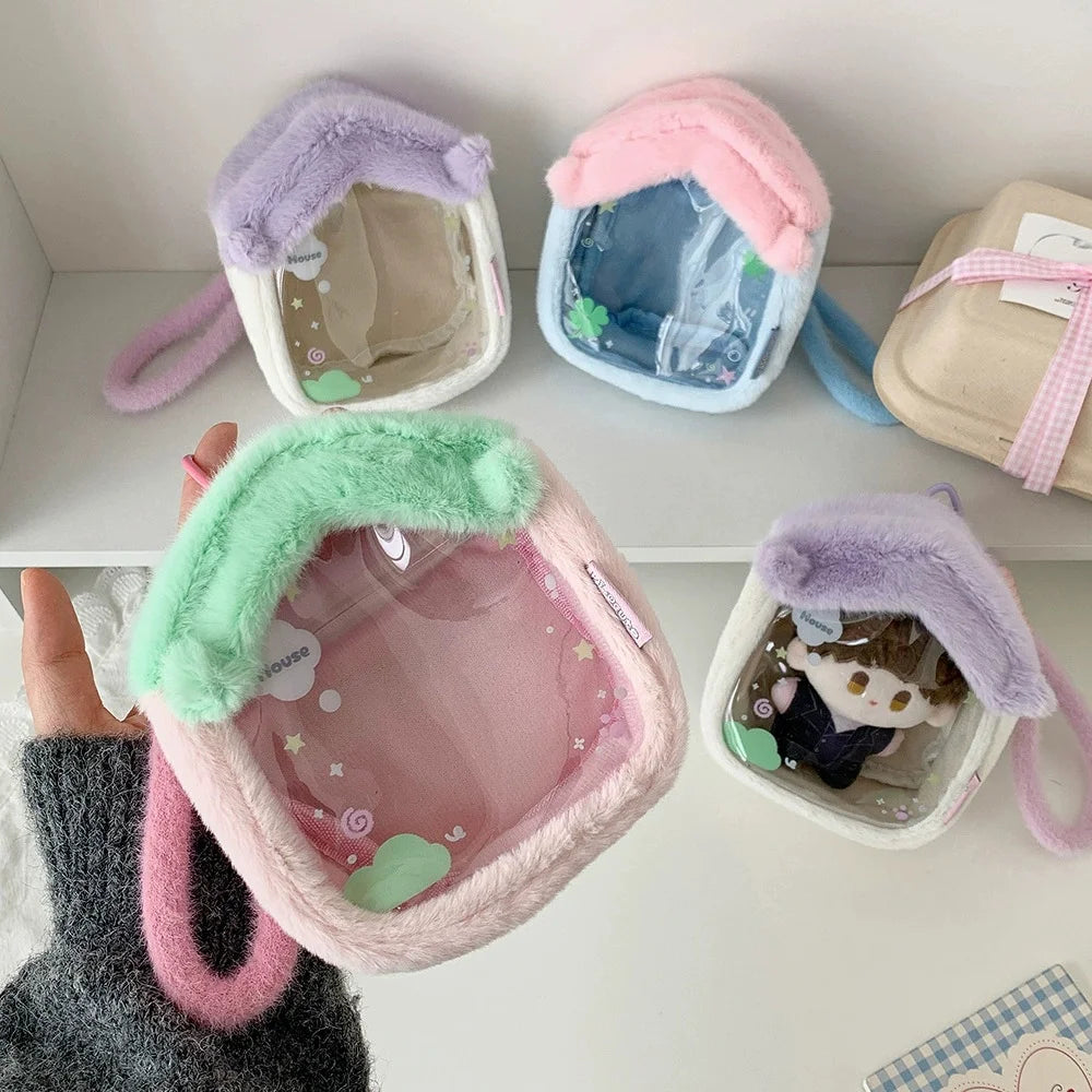 Cartoon Plush Diaper Bag Student Dollhouse Storage Bag Anime Doll Cotton Doll Display Hanging Bag Pain Bag
