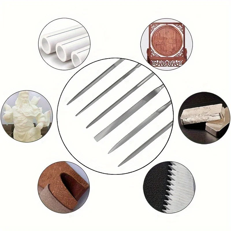 High-Carbon Steel Needle File Set — Precision Files with Ergonomic Handles