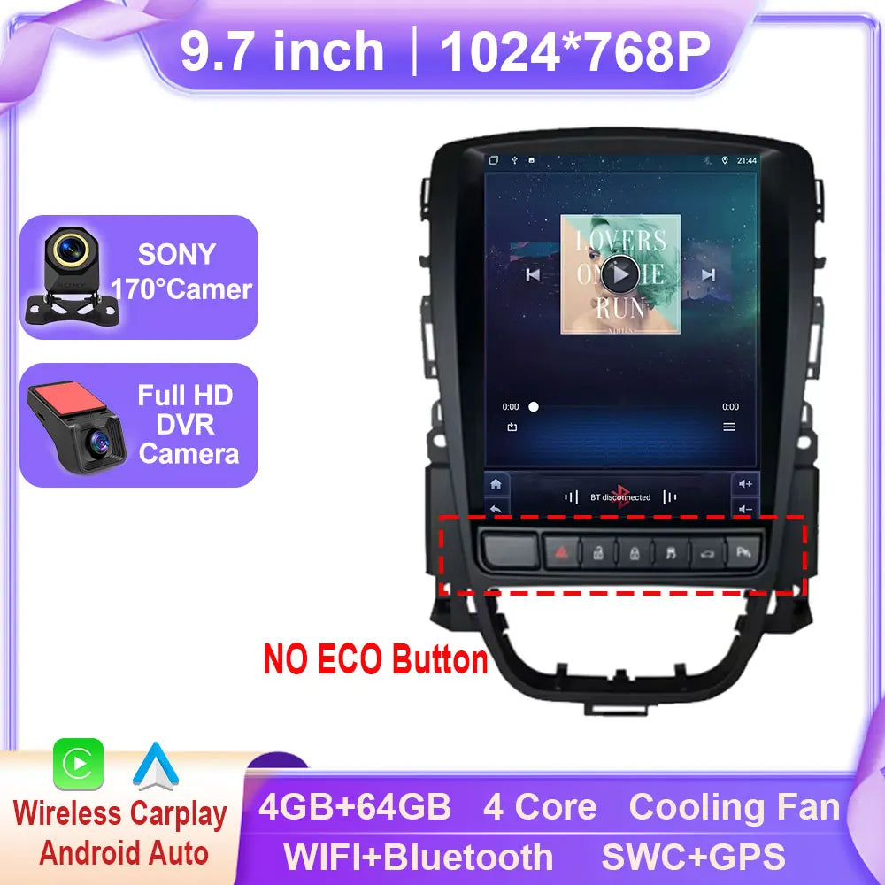 Android Car Stereo for Opel Astra J, Vauxhall, Holden, Cascada (2009–2015) — CarPlay, Android Auto, GPS, WiFi