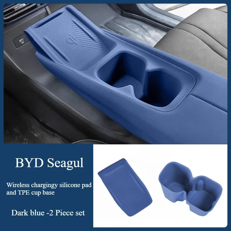 For BYD Seagull Wireless Charging Silicone Pad Interior Cup Holder Special Products Decorative Protection Artifact Accessories