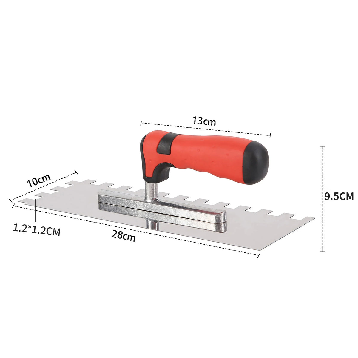 Square Notched Trowel, Stainless Steel Wall & Floor Tiling Tool