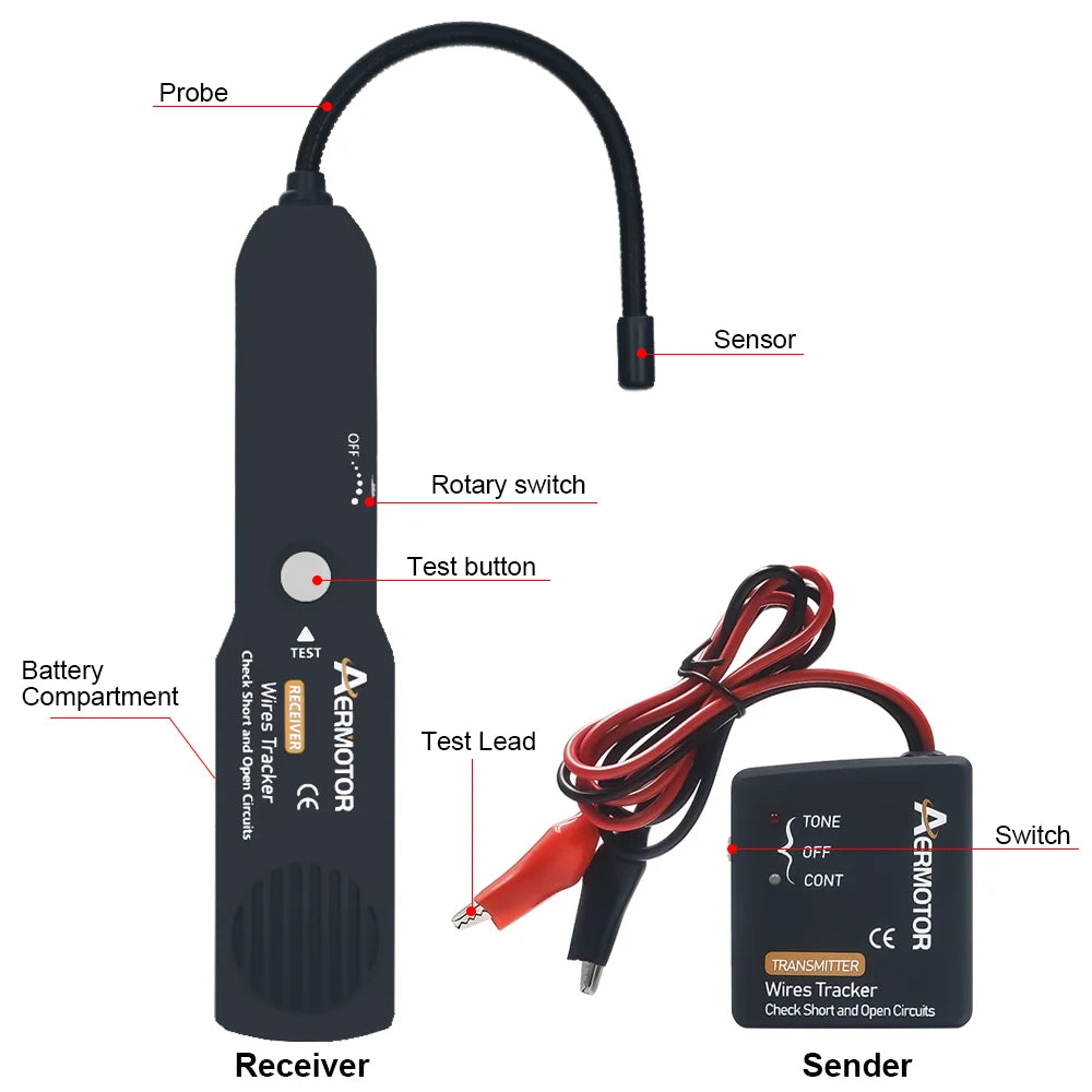AER Automotive Short Cable Tracker Open Wire Finder Same As EM415PRO Find Car Short Circuit Wire Universal DC 6-42V