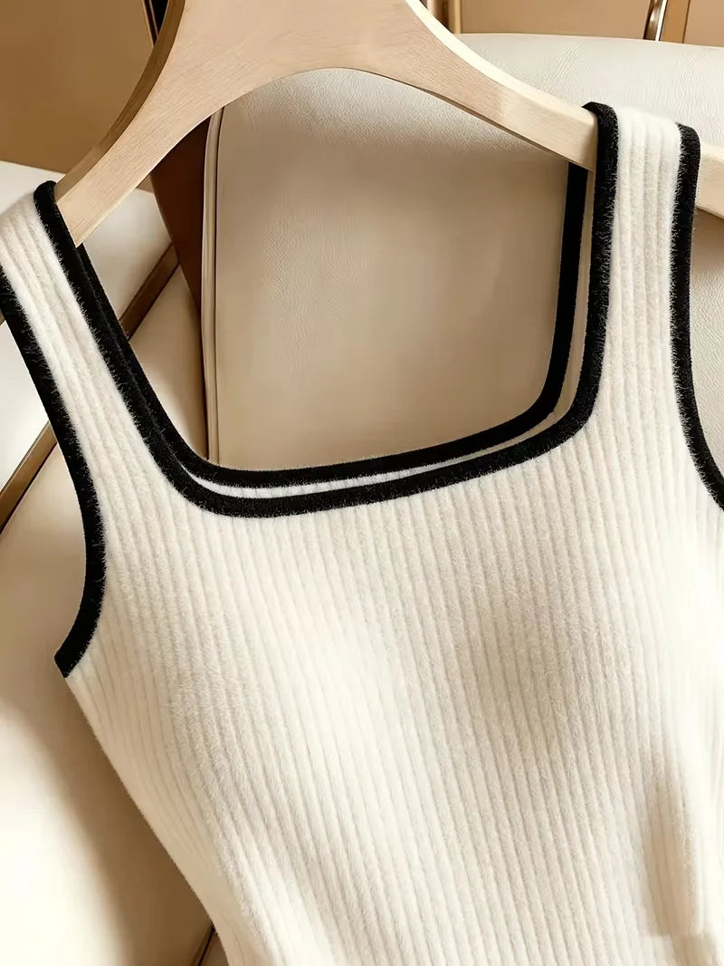 Women's ribbed square neck bodysuit set — view 9 of 20