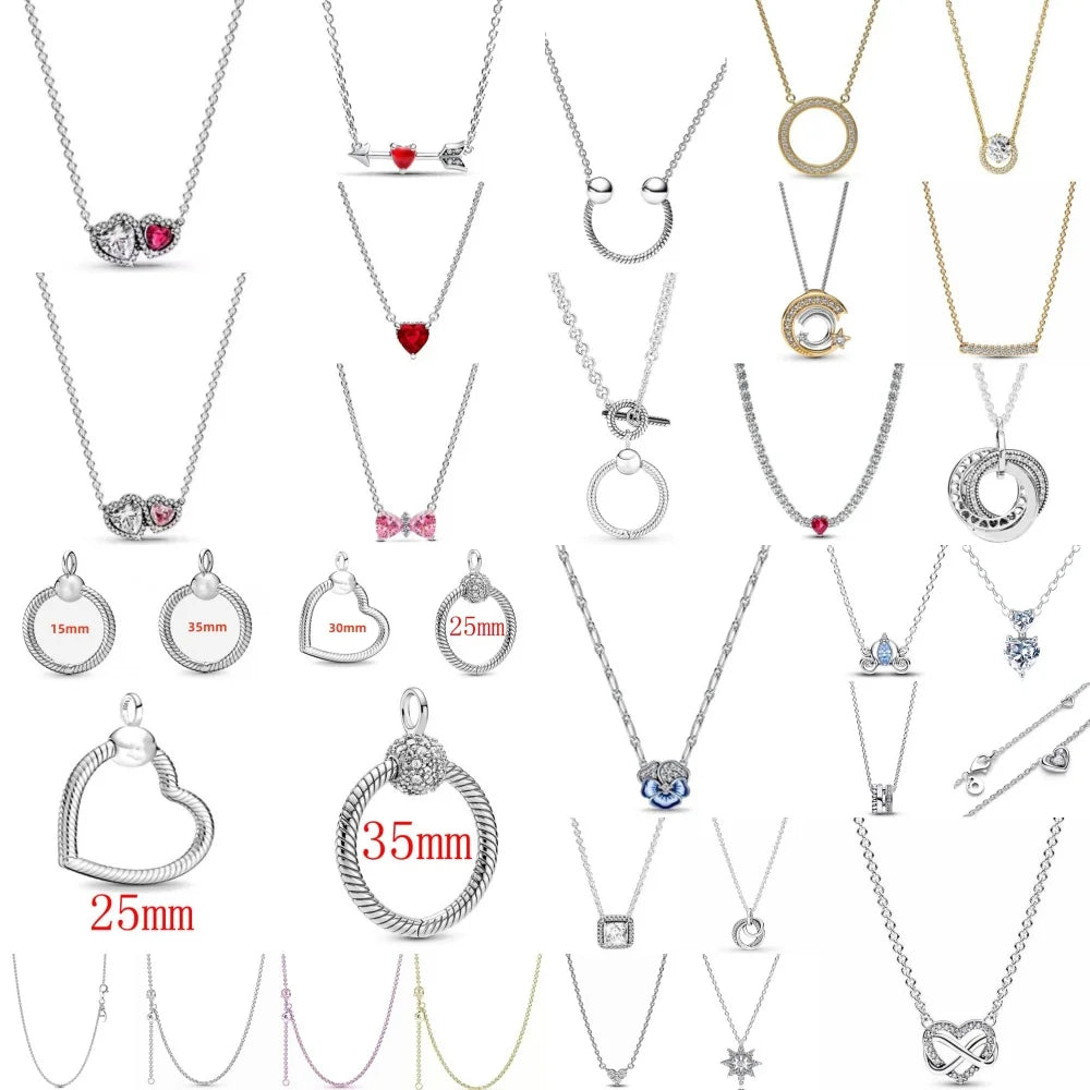 925 Silver Heart & Bow Necklace - Exquisite Women's Jewelry Gift