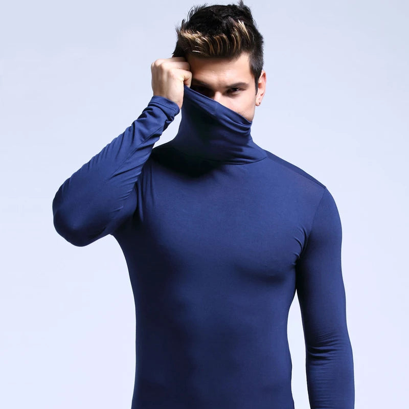 Men's Turtleneck Thermal Base Layer Top - Slim Long Sleeve Undershirt - photo 2