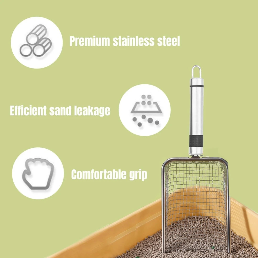Metal Cat Litter Scoop - Aluminum Alloy with Sturdy Handle – photo 3