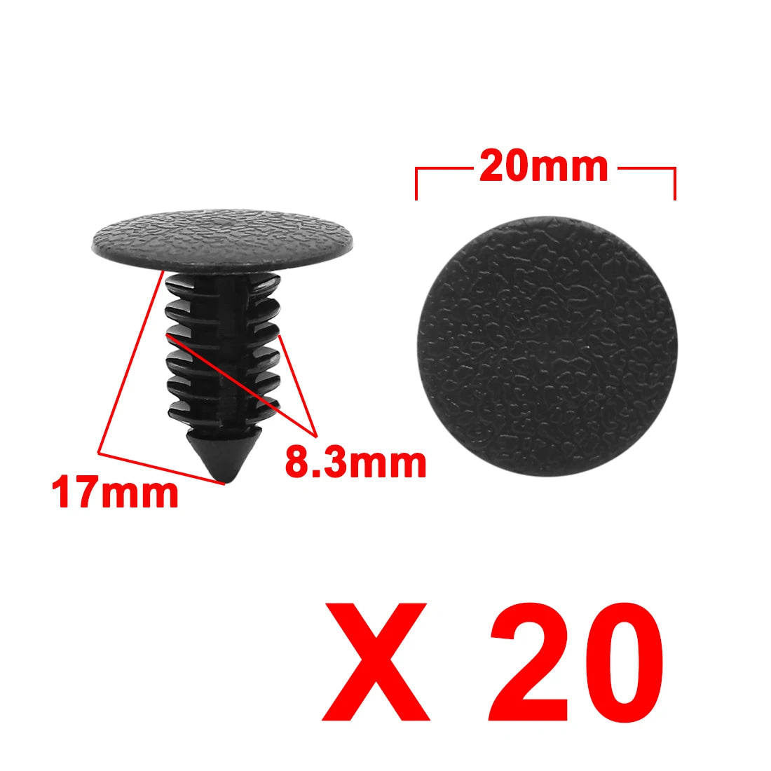 X Autohaux Vehicle Universal 10-100Pcs Gray Beige Plastic Door Bumper Push Rivets Clip 9mm Retainer Clips Fasteners For Auto Car