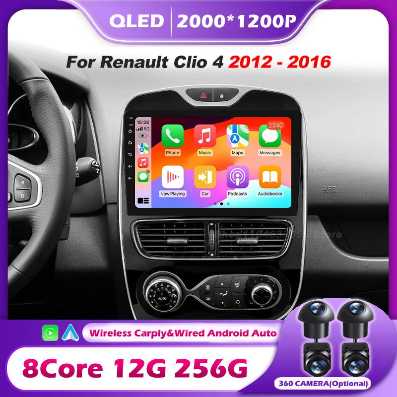 For Renault Clio 4 2012-2016 Carplay Car Radio Multimedia Video Player Android 16 Auto WIFI GPS Navigation DSP stereo BT tools