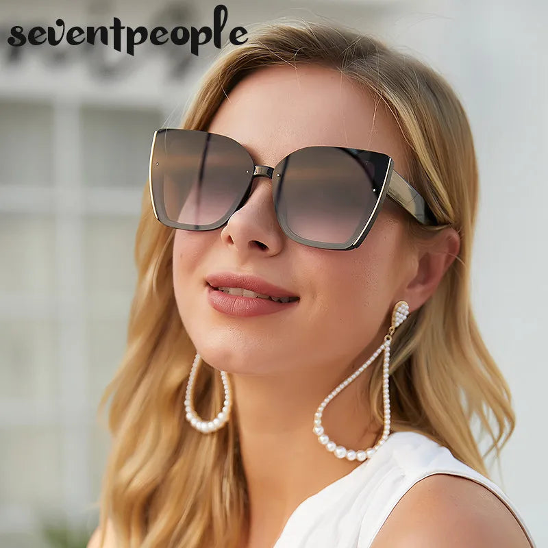 Oversized Cat Eye Sunglasses for Women — Big Frame Retro UV