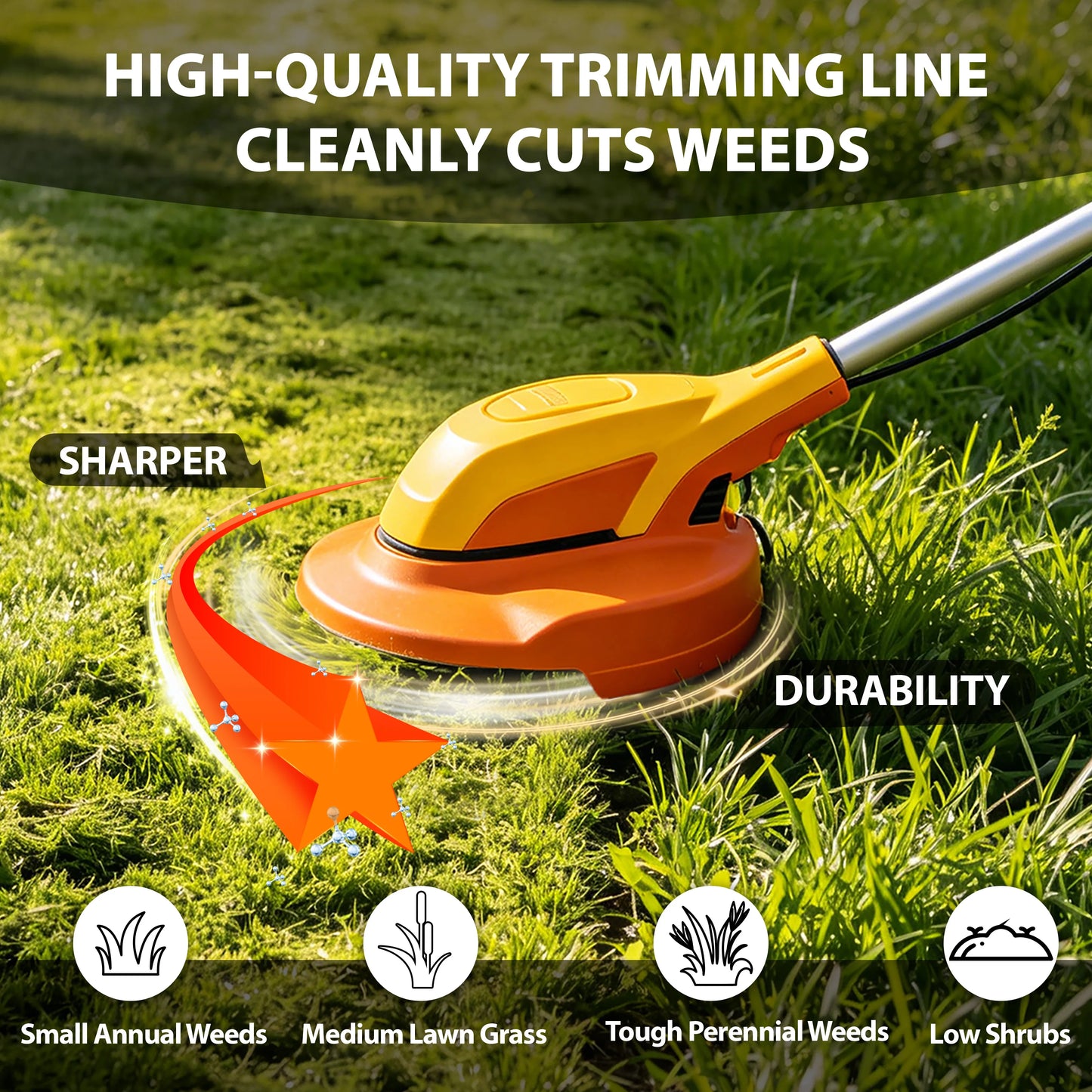 TSES 2.4mm~4mm Brush Cutter Sharp Rope 46m~130m Grass Mower Pentagram Nylon Mowing Strimmer Trimmer Line Weed Whacker Line