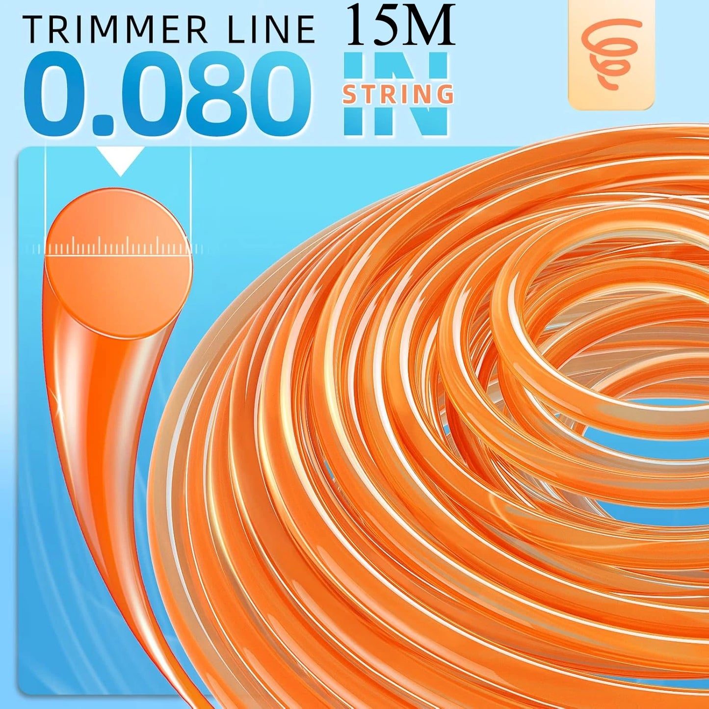 1LB 2.4/2.7/3.0/4.0mm Mowing Nylon Grass Trimmer Rope Brush Cutter Strimmer Line Orange Round Brushcutter Trimmer Cord Line Wire