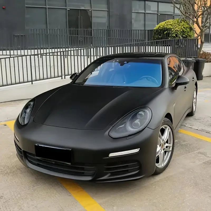 Matte Black Vinyl Wrap Adhesive Film Air Release Decal Sheet Vehicle Motorbike Car Wrapping
