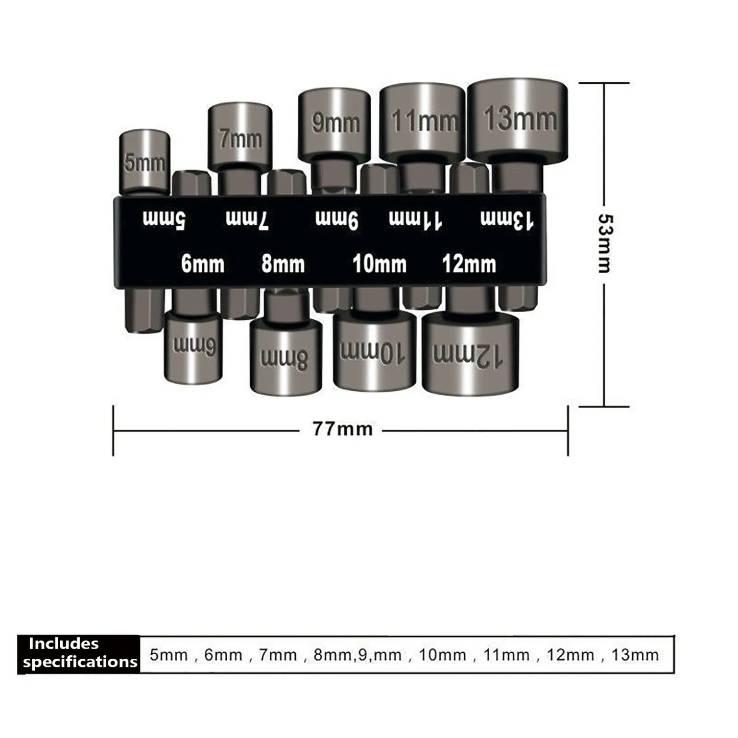 9 Pieces/14 Pieces Strong Socket Hex Wrench Hexagonal Handle Screwdriver Socket Extension Rod Pneumatic Screwdriver Insert