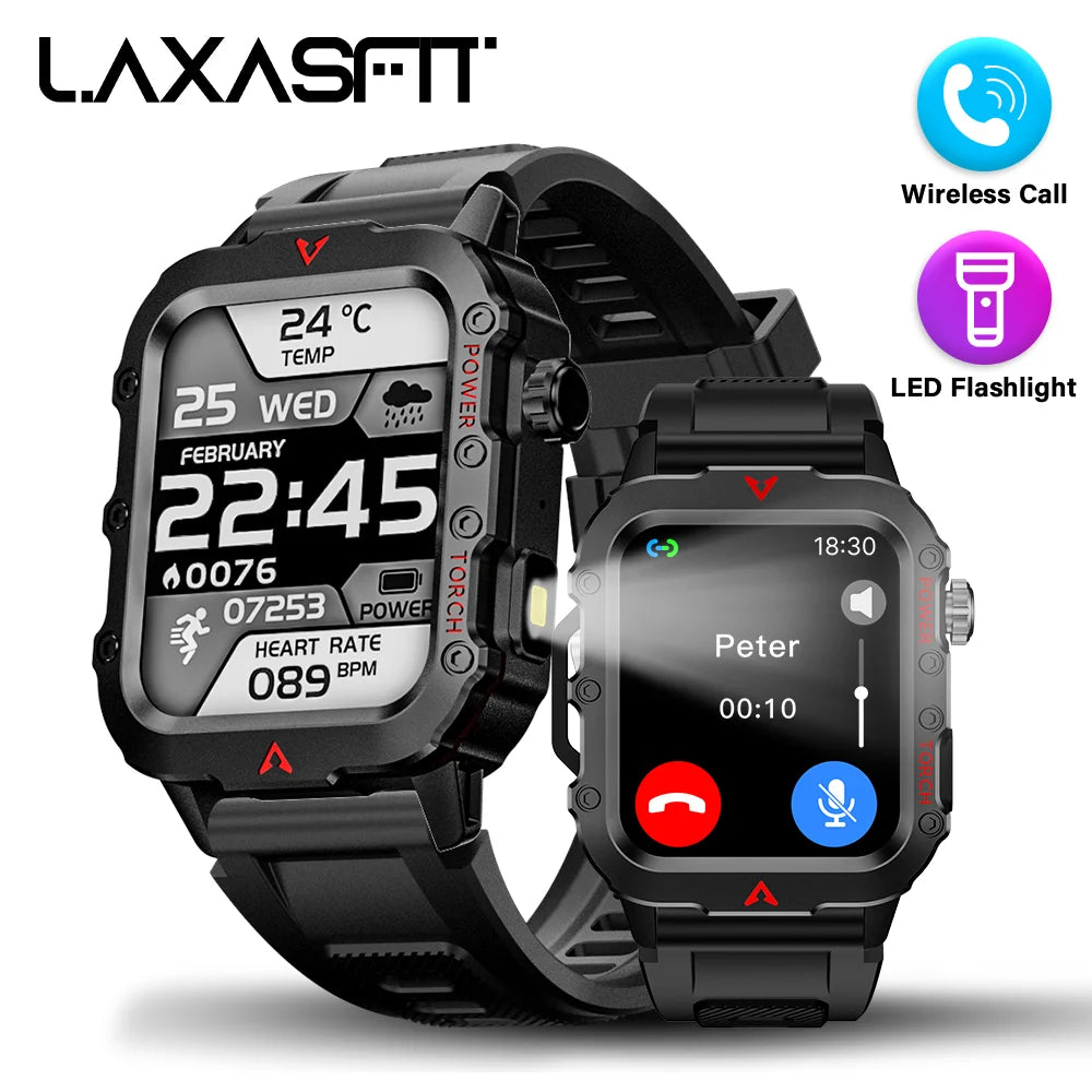 LAXASFIT Sports Smart Watch — 1.71" Screen, BT Calling, Torch