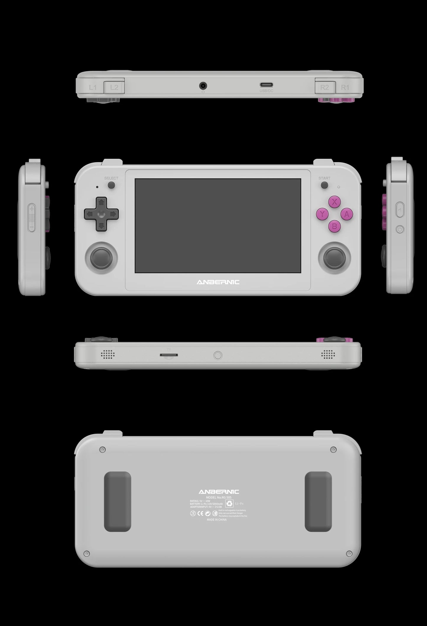 Anbernic RG505 New Handheld Game Console Android 12 System Unisoc Tiger T618 4.95-INCH OLED With Hall Joyctick OTA Update