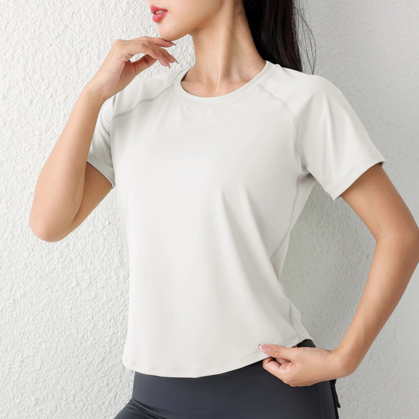 Women's Sport Short Sleeve T-Shirt Summer New Loose Quick Dry Breathable Mesh Yoga Fitness Top OutdoorWear ﻿