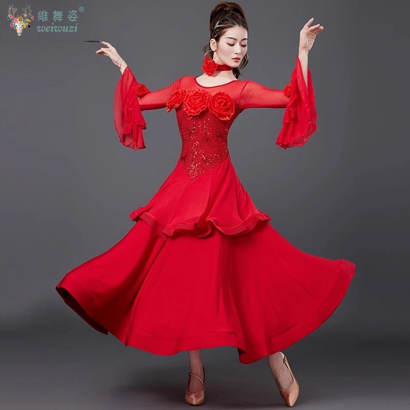 Women's big swing social ballroom dress for tango and waltz