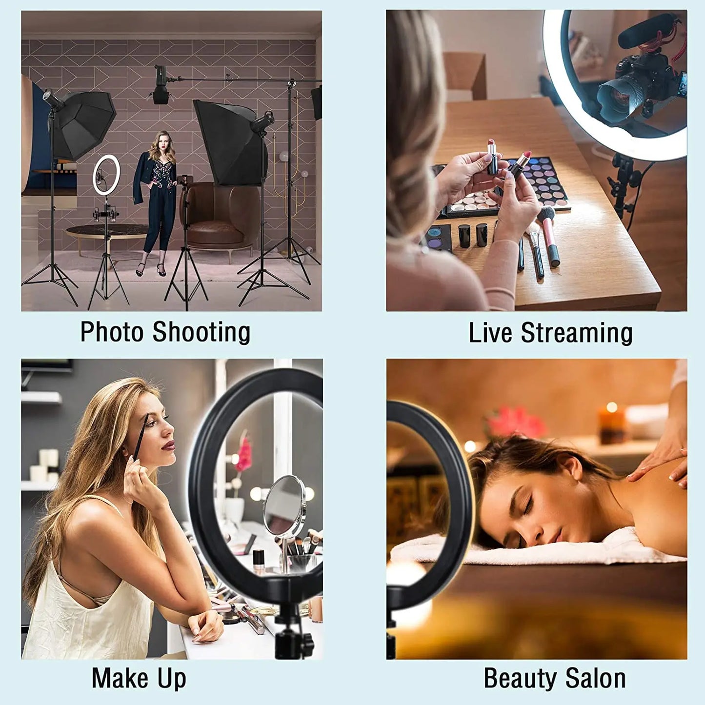 LED Photography Ring Light – 3 Modes Dimmable Selfie Light with Tripod & Phone Stand | TikTok, YouTube & Makeup