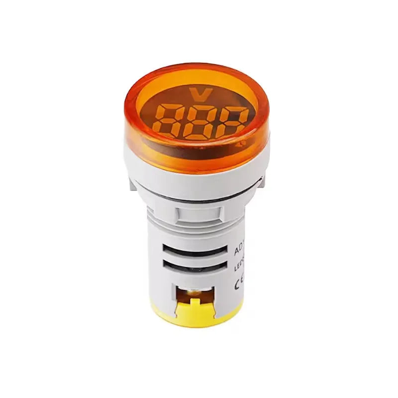 Mini LED Digital Display Voltmeter Alternating Current 60V-500V Digital Display Indicator Aperture 22mm Signal Lamp