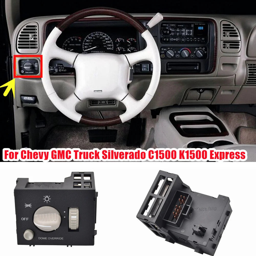 High Quality Car Headlight Dimmer Control Light Switch For 1995-1999 Chevy GMC Truck Silverado C1500 K1500 Express 15741153