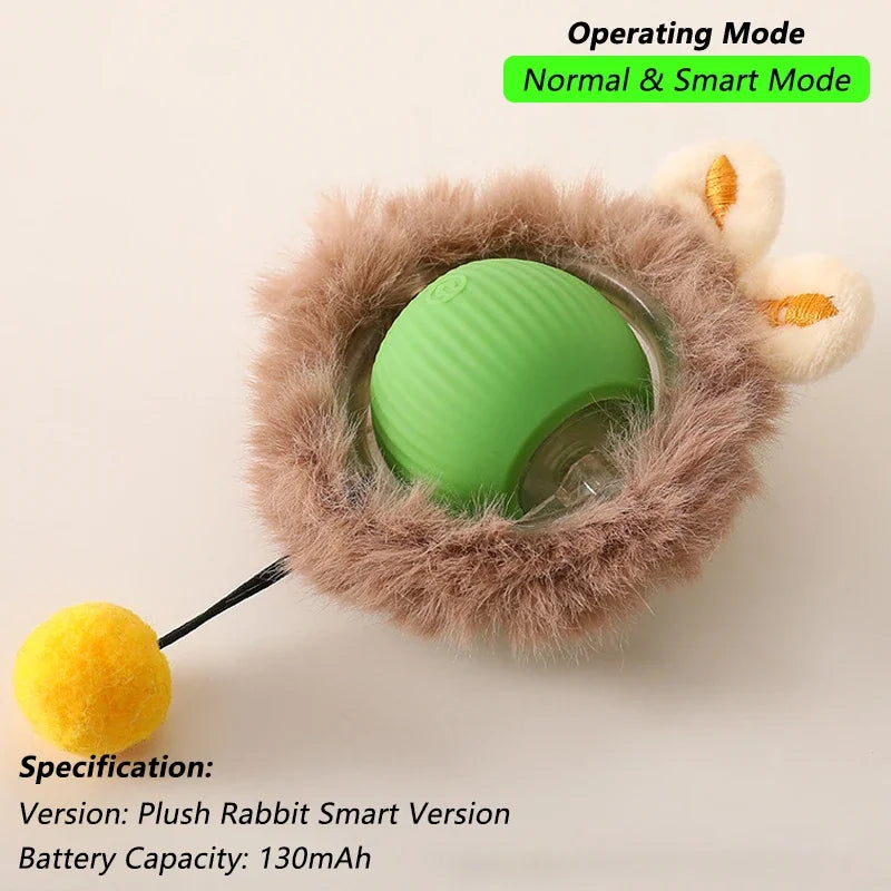Automatic Rolling Cat Ball Toy with Tail, Rechargeable