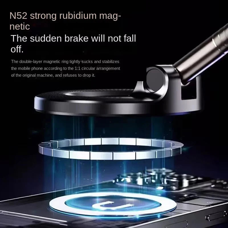 360° Magnetic Car Phone Holder – MagSafe Compatible, Vacuum Suction, 16-Magnet Mount | Universal 4.7"+ | Dashboard & Windshield