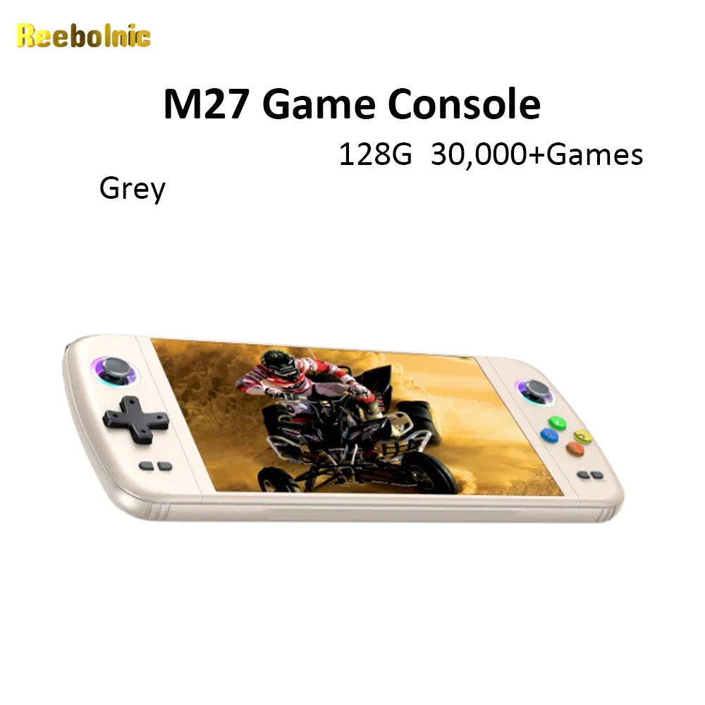 Reebolnic M27 Game Console 7.0 Inch IPS Screen 30+Simulators 30,000+Games Installed Retro Handheld Game Console Portable 4000mAh