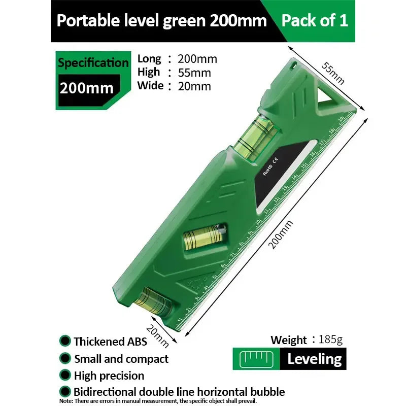 Mini Level Gauge High-precision Horizontal Vertical Measure Metric Ruler Protractor Home Portable Magnetic Pocket Level Gauge