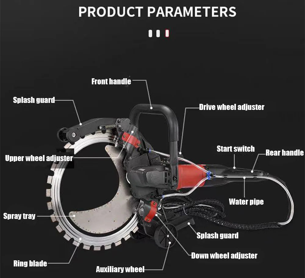 Can cut 30CM Concrete Saw High Frequency Brushless Ring Saw Electric Concrete Cutter Wall Cutting Wet Saw For Stone Cutting