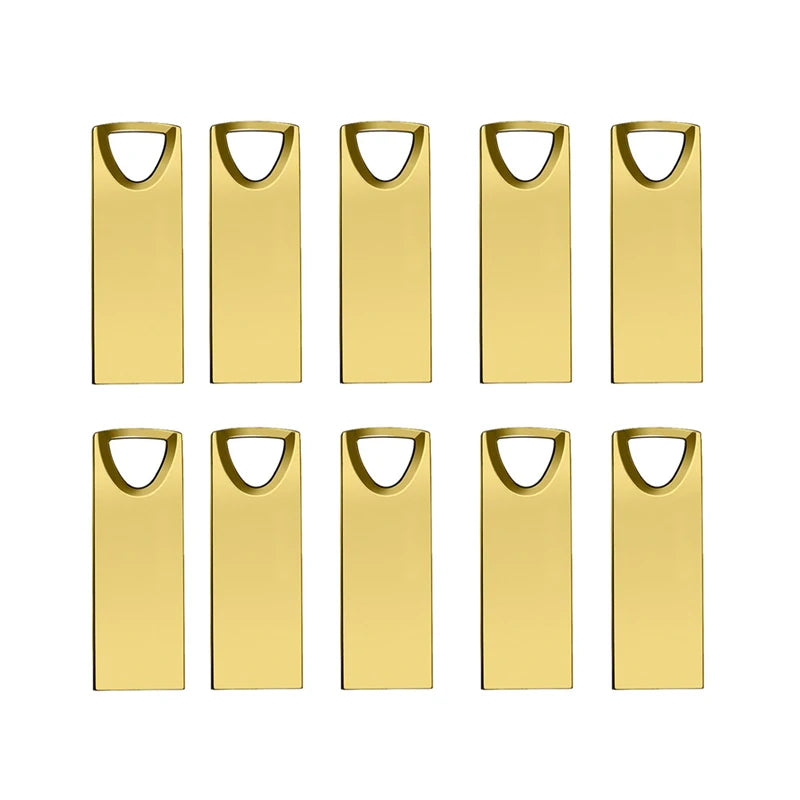 Metal USB 2.0 Flash Drive 10-Pack — Bulk Memory Sticks 4GB to 128GB