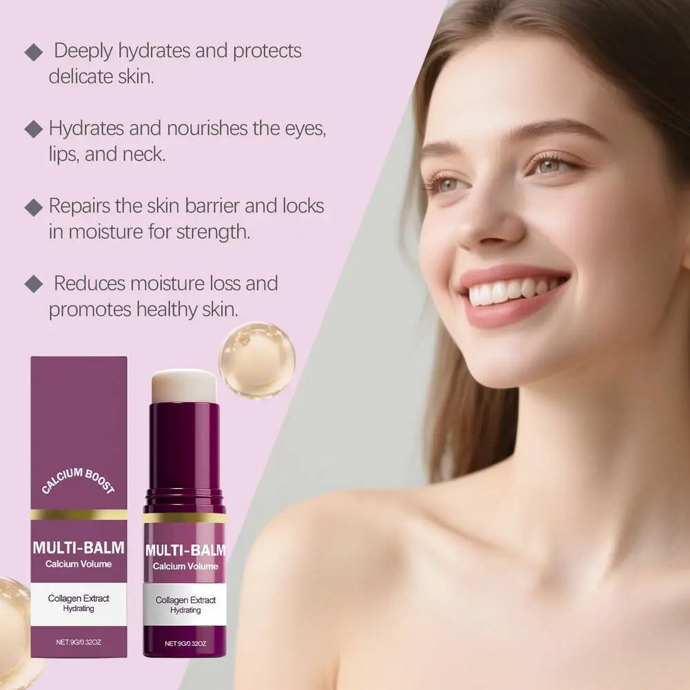 Calcium & Collagen Multi Balm Stick 9g – Anti-Wrinkle, Firming & Moisturizing for Eyes, Neck & Face | CPNP Certified | 1, 2 & 3 Pcs