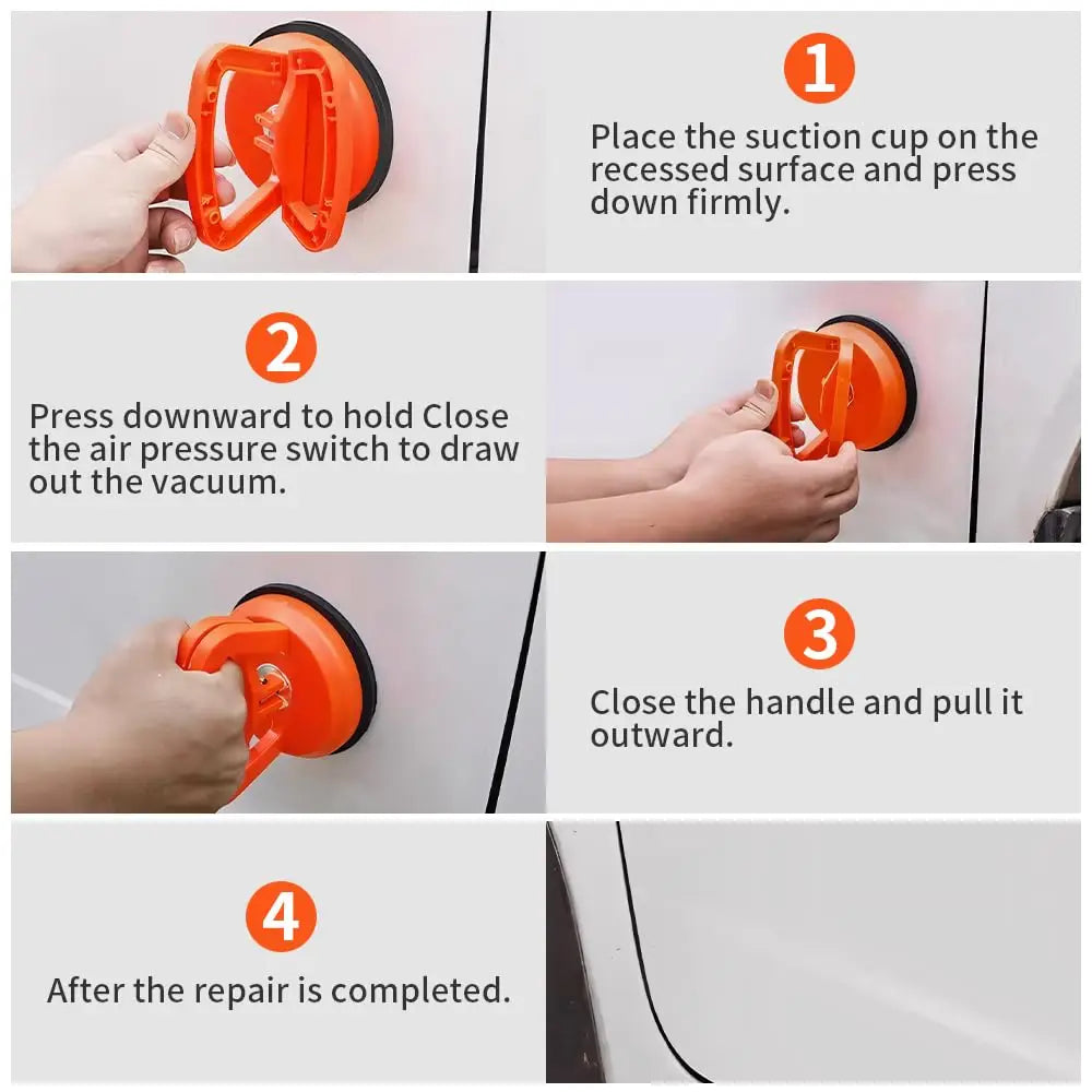 2Pcs Car Bump Puller Car Shape Bump Fixer Repair Tool Set Large Pull Suction Cup Dent Puller Dent Repair Sucker Car Tools For Au