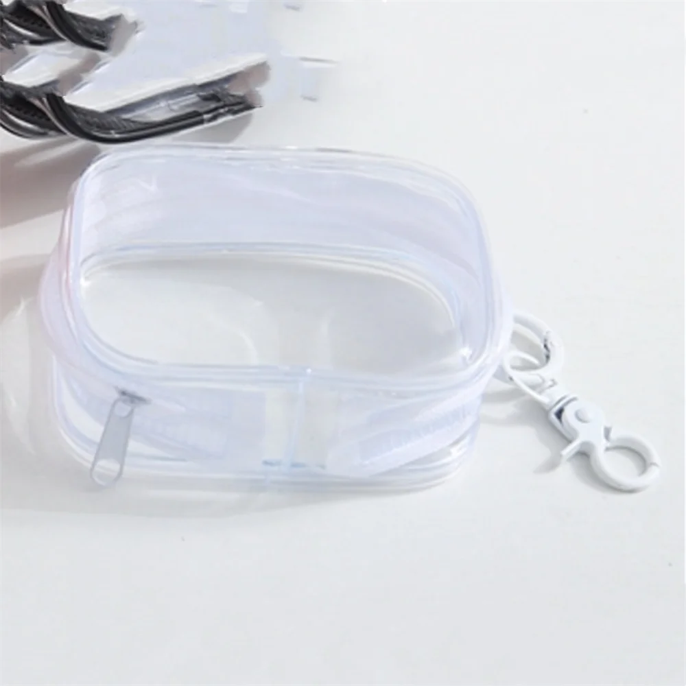Storage Bag Small Square/Round Clear Lightweight Multipurpose Compact Case Dustproof Charger Protector Pouch Zipper Gift Bags