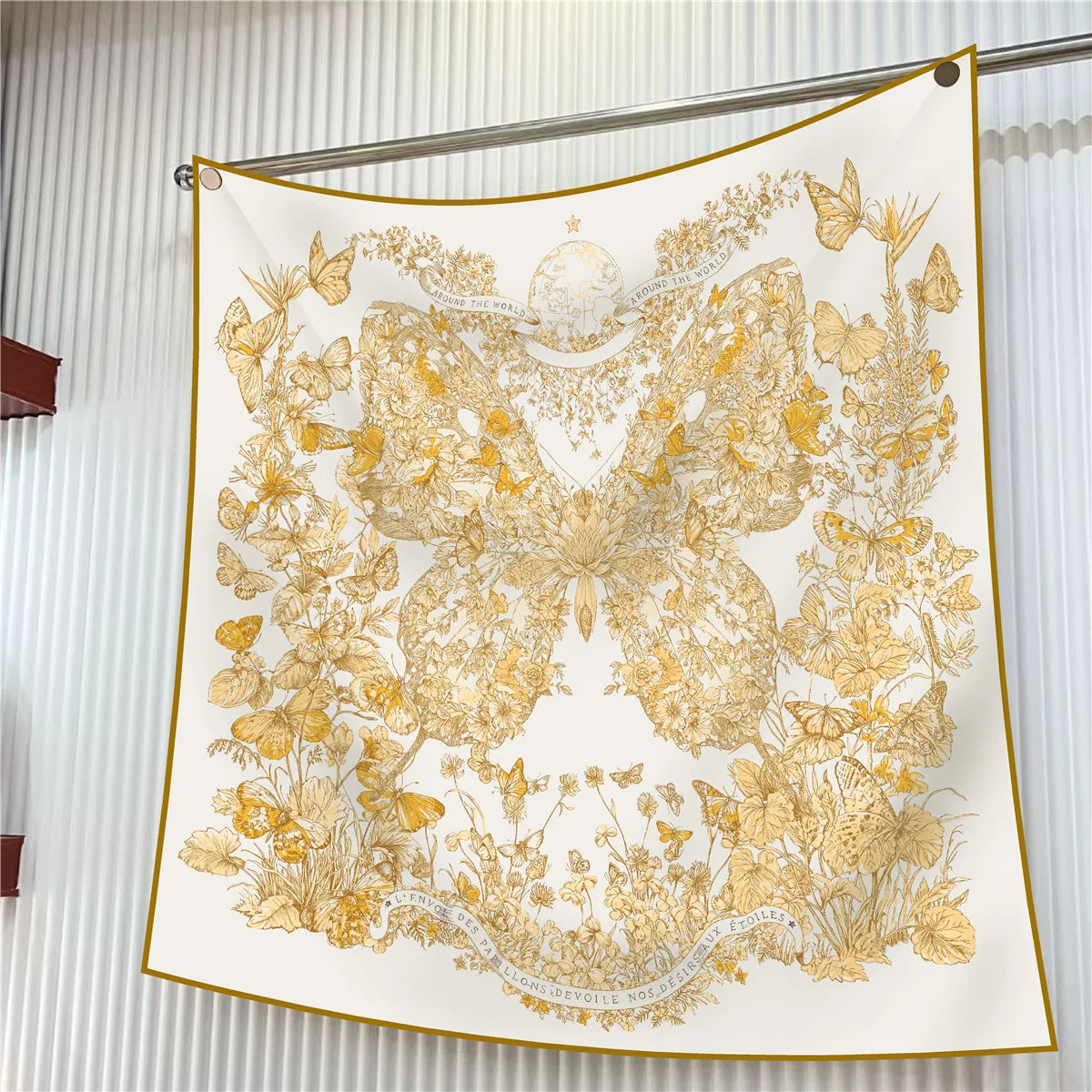 90cm Elegant Floral Silk Scarf for Women - Versatile Fashion Accessory