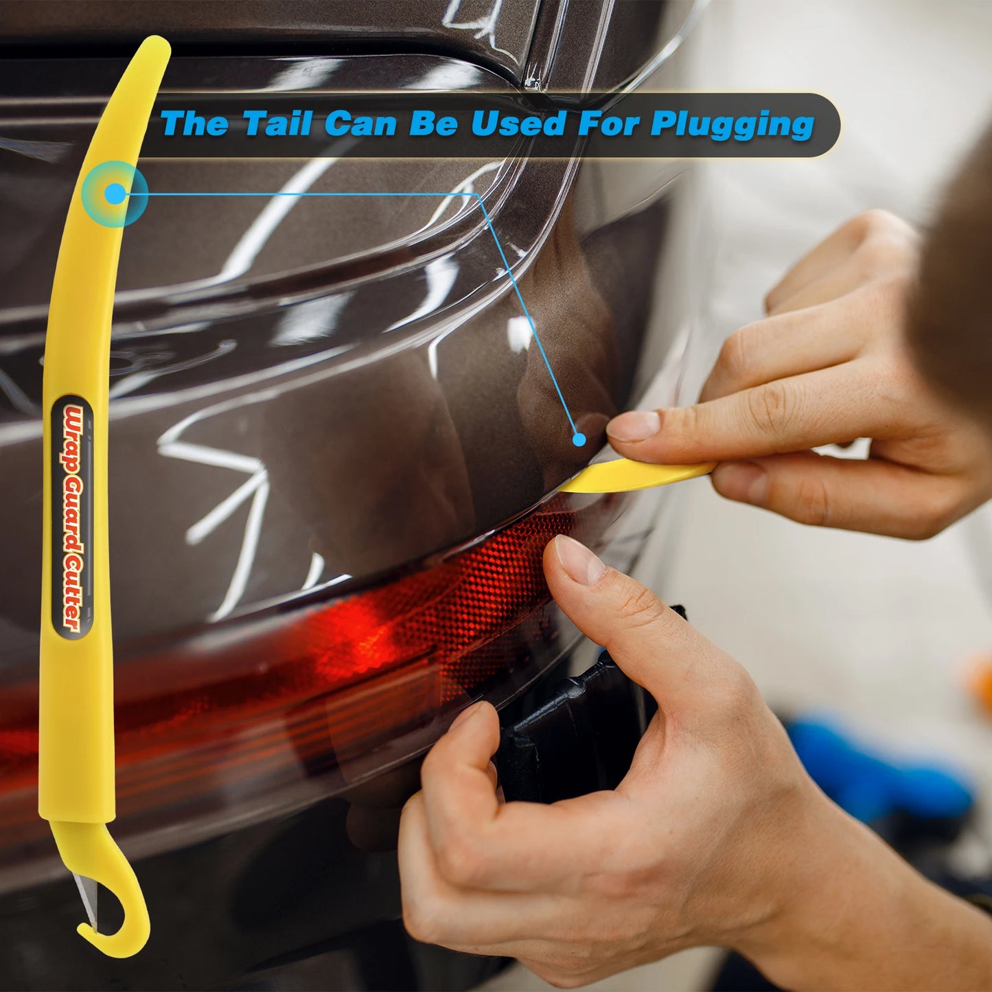 EHDIS 2pcs Carbon Fiber Wrap Guard Knife Cutter With 10pcs Blade Car Film Vinyl Detailing Squeegee Window Tint Cut Crafting Tool
