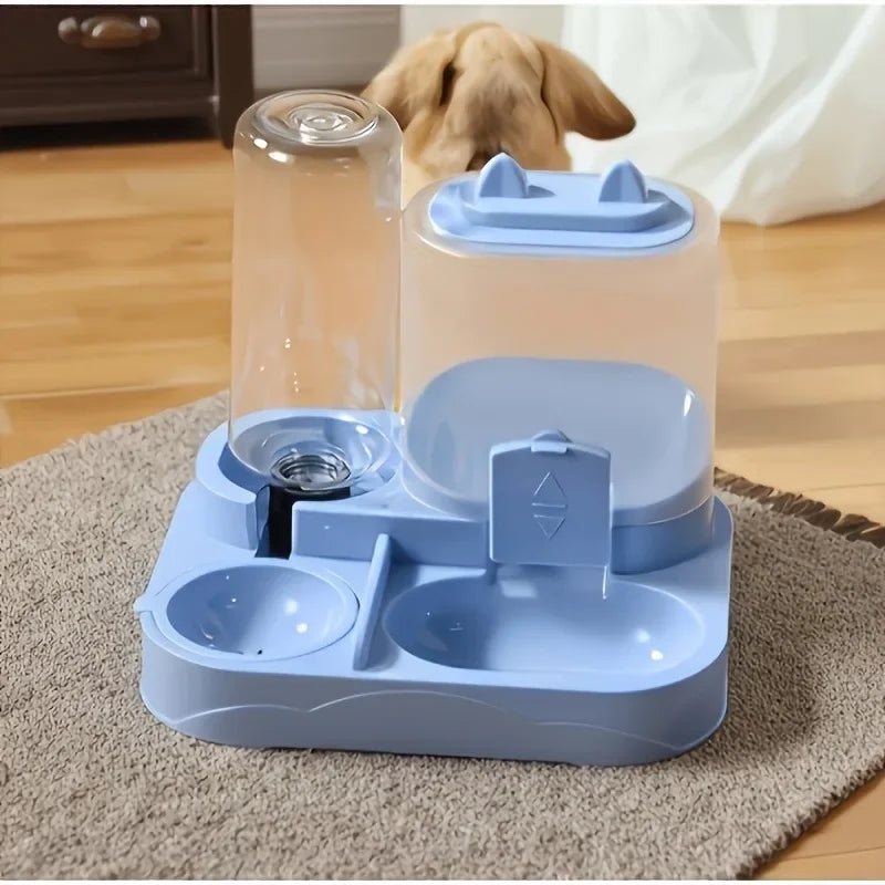 Gravity Cat Feeder and Water Dispenser, 2-in-1, No Battery