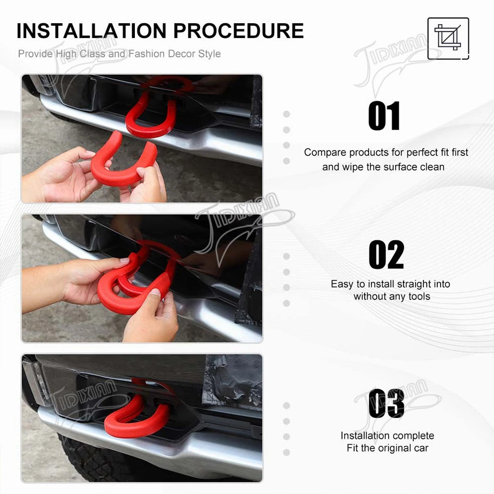 JIDIXIAN Fit for Chevrolet Silverado for GMC Sierra 2014-2026 Car Exterior Front Bumper Trailer Tow Hook Protective Cover