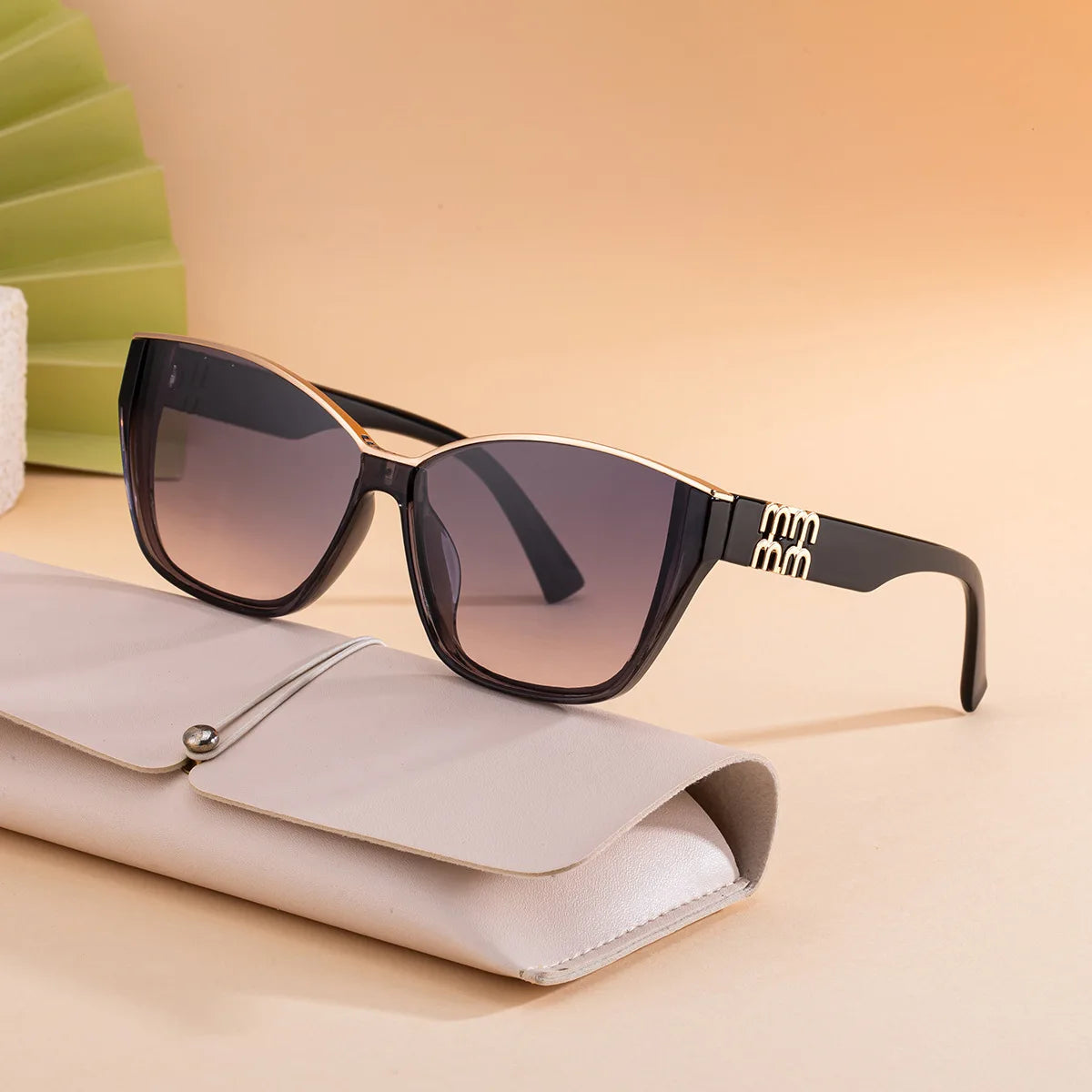 Cat Eye Sunglasses for Women — Metal Temple Detail, UV Shades