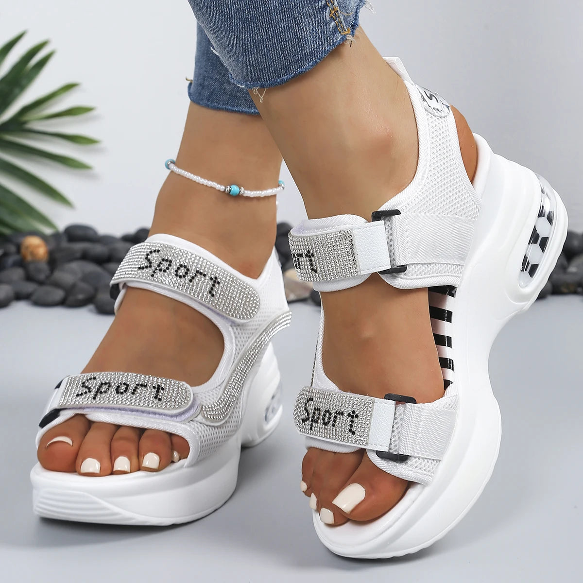 Round-Toe Block-Heel Sandals for Women — Thick-Sole Comfortable Summer Dress Sandals