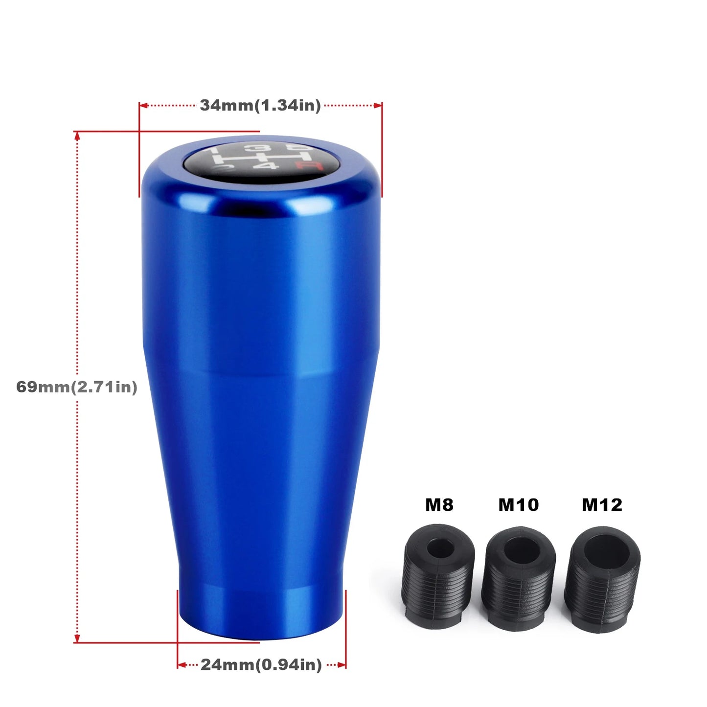 5 Speed Aluminium Gear Shift Knob Universal M8 M10 M12 Racing Shift Lever For Manual Transmission Gear level Knob Shift