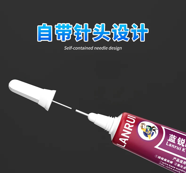 LANRUI K9 15ml Thixotropic De Sulfurization Paste for Fingerprint Route/Battery Seat/Tail Plug Welding Repair Desoldering Paste
