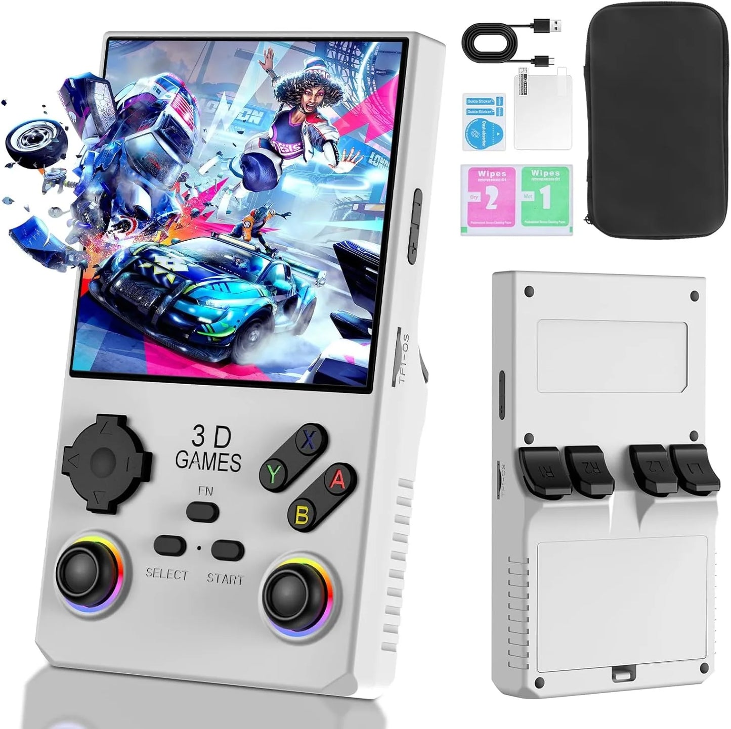 2026 V40MAX Handheld Game Console 4'' IPS Screen 4000mah Battery Joystick RGB lighting Effect 256GB with more than 40000 games