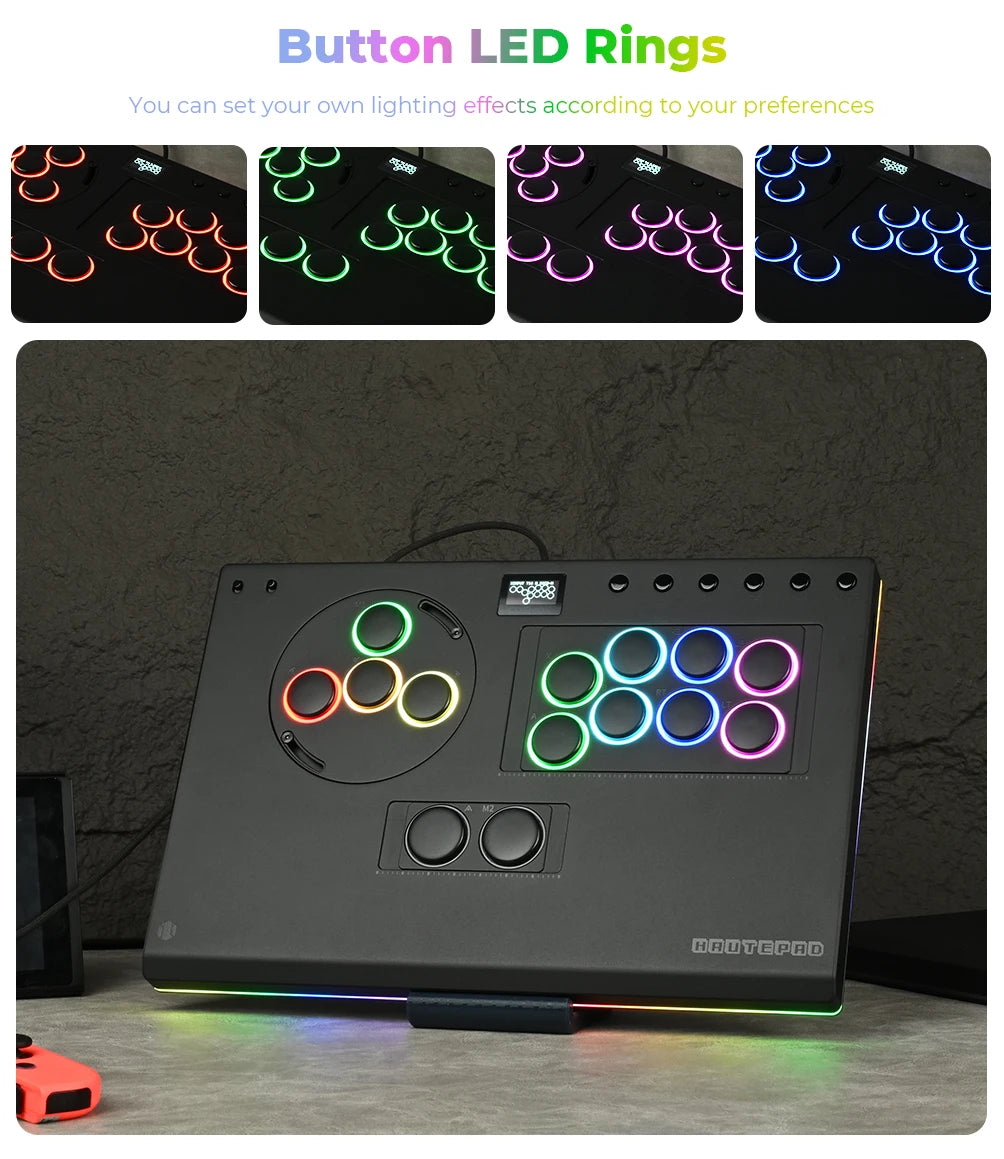 Haute42 X-Move Aluminium Alloy Hitbox Leverless Controller Stickless Fightstick For PC/PS4/PS5 Arcade Game Controller Joystick