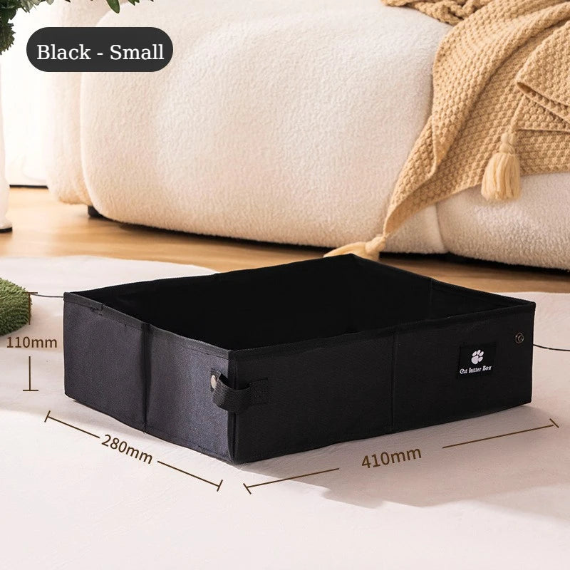 Foldable Cat Litter Box Waterproof Reusable Litter Tray Portable Travel Kitty Toilet Pet Toilet Indoor Home RoadTrip Camping Use